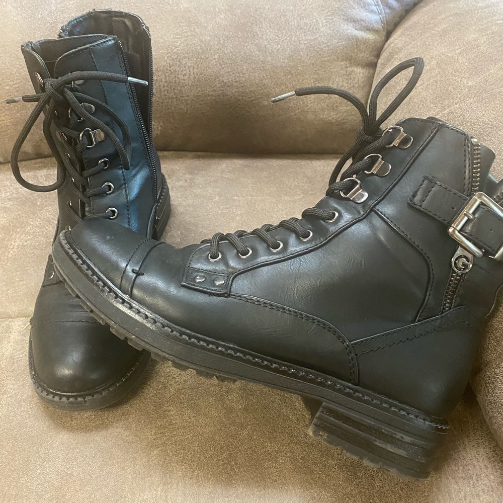 Guess Los Angeles Black Combat Boots